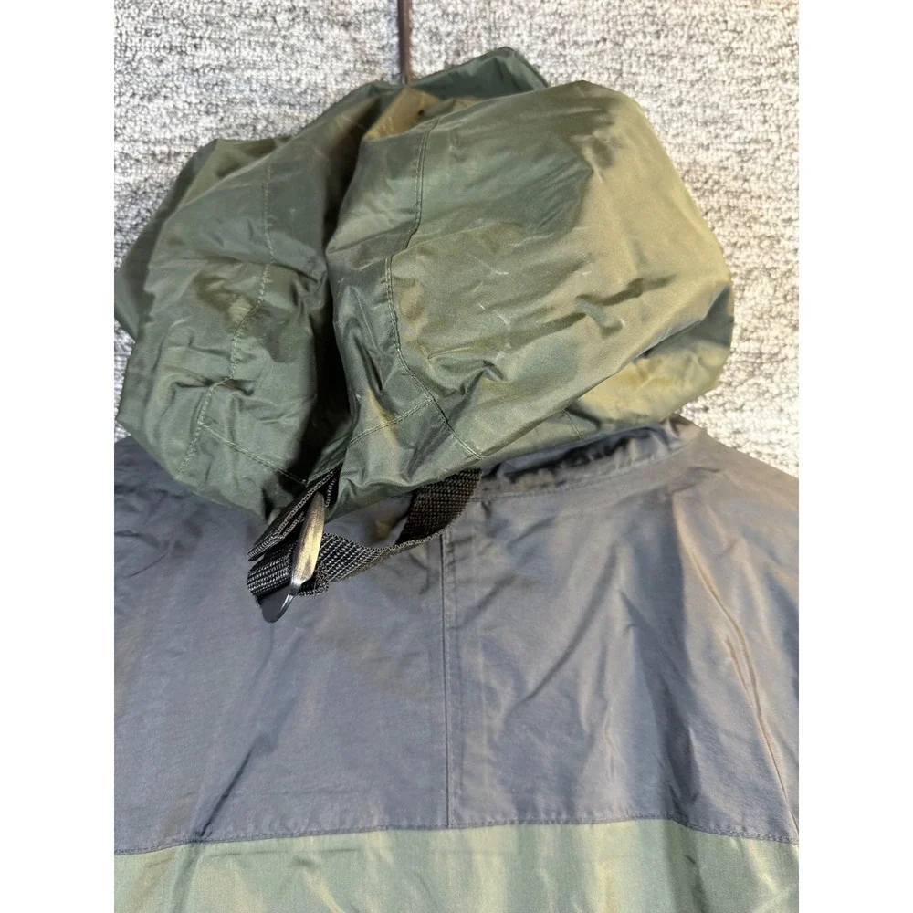 Guide Series Mens Waterproof Rain Jacket Olive Green Black Hooded Size L